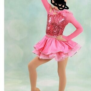 Sparkling Pink Kids Dance Costume